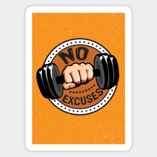 No excuses gym fitness Inspirational Quotes Sticker